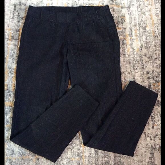 SOFT SURROUNDINGS COTTON BLACK/METALLIC PULL ON PANTS! - Picture 1 of 5